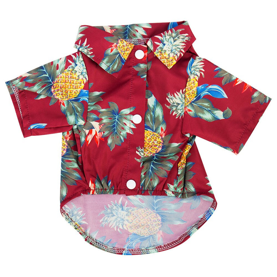 Cool Hawaiian Style Cat and Dog Shirt with Coconut Tree Print