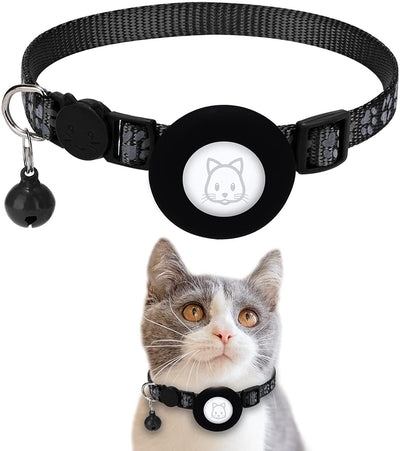 Location GPS Tag Case Cat Collar with Reflective Nylon and Bell