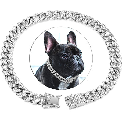 Elevate Your Pet's Style With Diamond Cuban Chain Collar