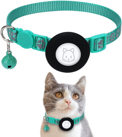 Location GPS Tag Case Cat Collar with Reflective Nylon and Bell