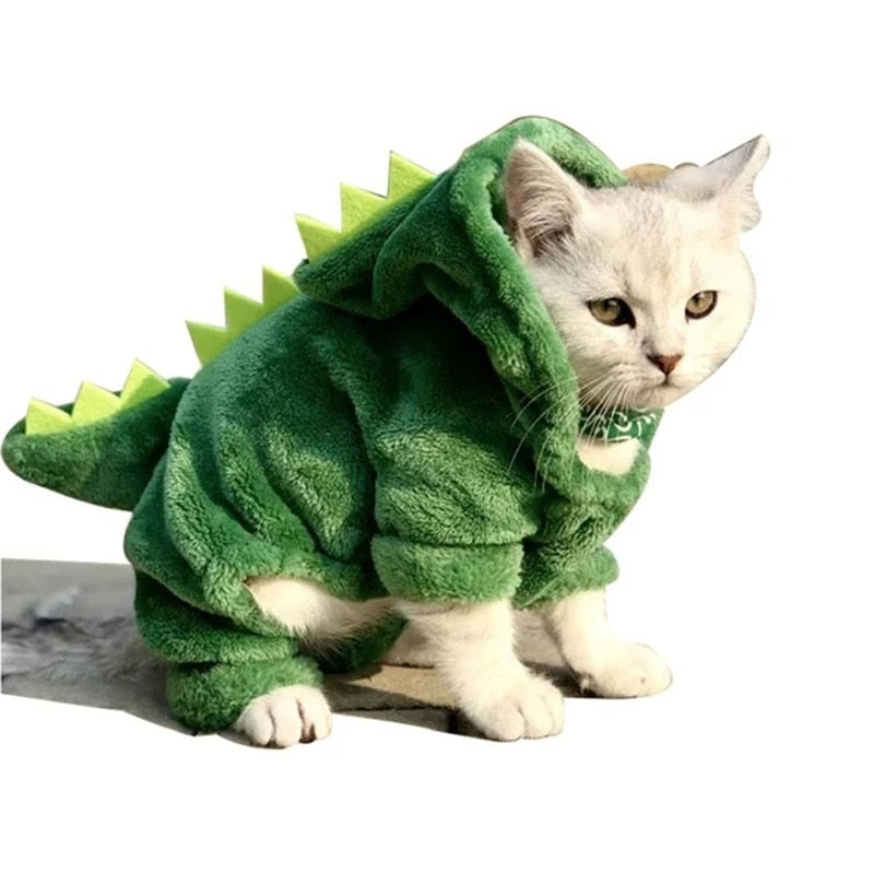 Warm and Playful Dinosaur Pet Cat Sweater